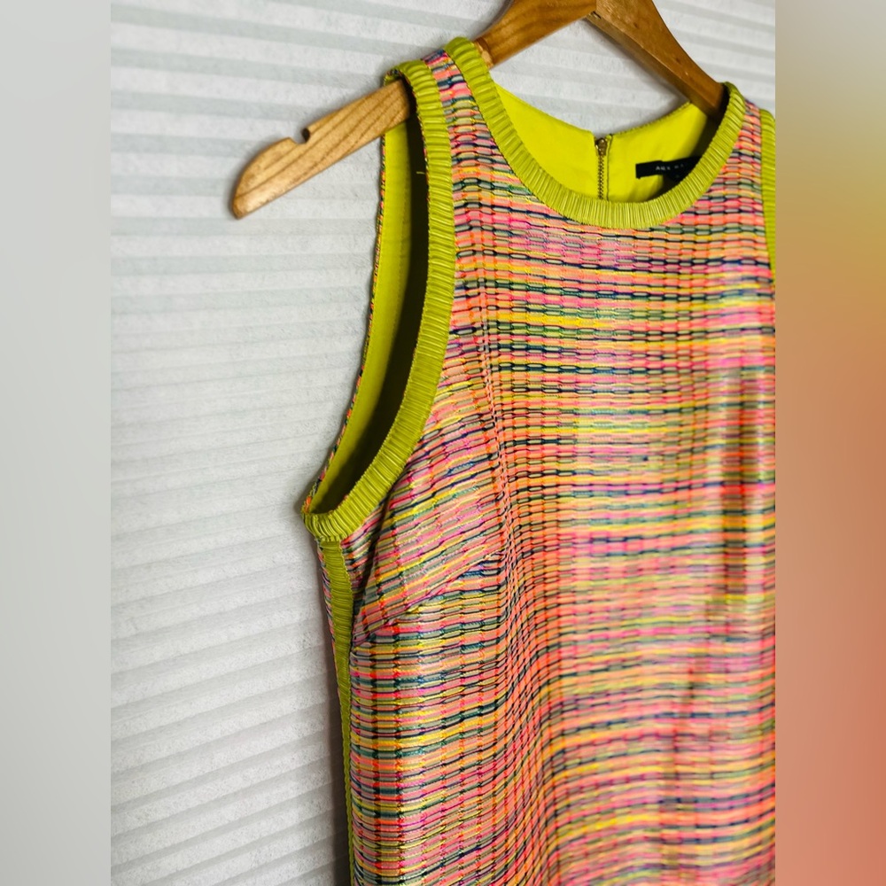 Alex Marie Sleeveless Multicolored Corded Jacquard shift dress Size 8 - Picture 4 of 15